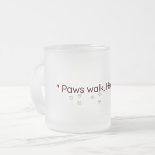 Minimal Cat Paw Lovers Frosted Mug Matglas Koffiemok (Voorkant links)
