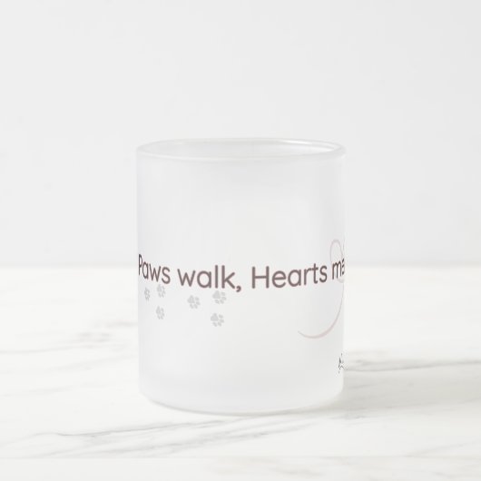 Minimal Cat Paw Lovers Frosted Mug Matglas Koffiemok (Center)