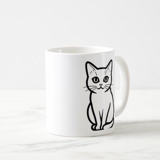 Minimal Cat Silhouette Cup Koffiemok (Voorkant rechts)
