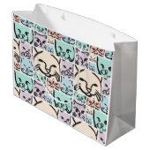 Minimal Cats Line Art Collage Groot Cadeauzakje (Achterkant Gekanteld)