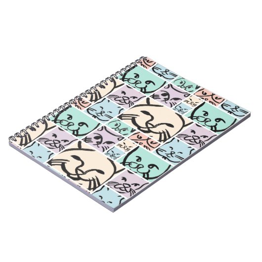 Minimal Cats Line Art Collage Notitieboek (Linkerzijde)