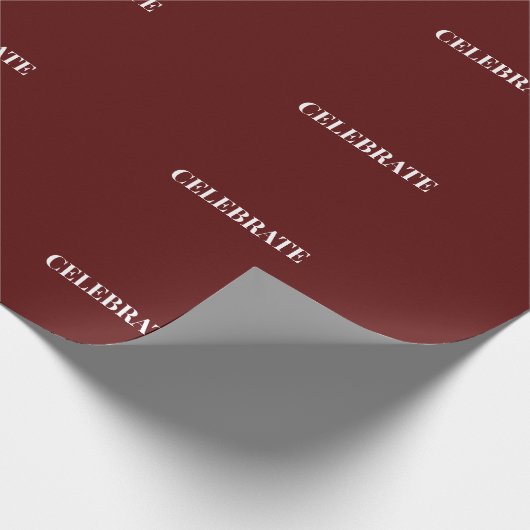 Minimal CELEBRATE | Deep Red Holiday Cadeaupapier (Hoek)