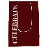 Minimal CELEBRATE | Deep Red Holiday Medium Cadeauzakje (Achterkant)
