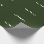 Minimal CELEBRATE | Forest Green Holiday Cadeaupapier (Hoek)
