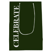 Minimal CELEBRATE | Forest Green Holiday Medium Cadeauzakje (Achterkant)