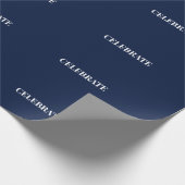 Minimal CELEBRATE | Navy Blue Holiday Cadeaupapier (Hoek)
