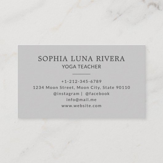 Minimal Celestial Moon Phases Visitekaartje (Achterkant)