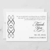 Minimal Celtic Knot Wedding Thank You Card Bedankkaart (Voorkant)