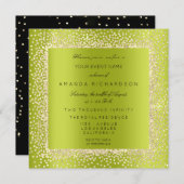 Minimal Champaigne Gold Black Confetti Sepia Green Kaart (Voorkant / Achterkant)