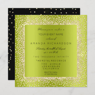 Minimal Champaigne Gold Black Confetti Sepia Green Kaart