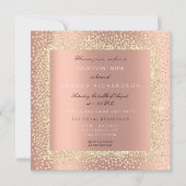 Minimal Champaigne Goud Zwart Confetti Roos Perzik Kaart (Voorkant)