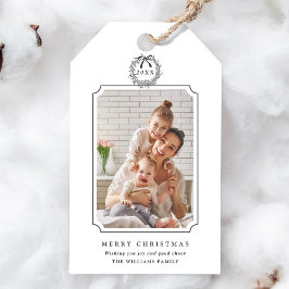 Minimal Charcoal Merry Christmas Foto Cadeaulabel