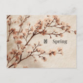 Minimal Cherry Blossom Spring Postcard Briefkaart (Voorkant)