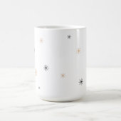 Minimal Chic Black + Gold Customizable Snowflake Koffiemok (Center)