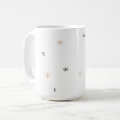 Minimal Chic Black + Gold Customizable Snowflake Koffiemok (Voorkant links)