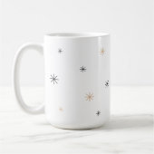 Minimal Chic Black + Gold Customizable Snowflake Koffiemok (Links)