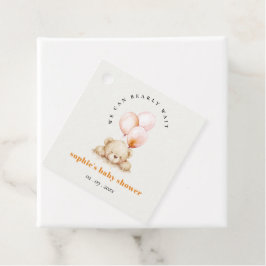 Minimal Chic Blush Bearly Wait Balloon Baby shower Bedankjes Labels