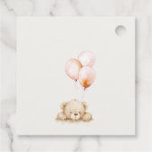 Minimal Chic Blush Bearly Wait Balloon Baby shower Bedankjes Labels (Achterkant)