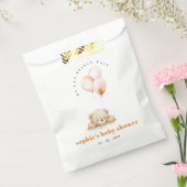 Minimal Chic Blush Bearly Wait Balloon Baby shower Bedankzakje (Gezegeld)