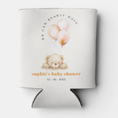 Minimal Chic Blush Bearly Wait Balloon Baby shower Blikjeskoeler (Voorkant)