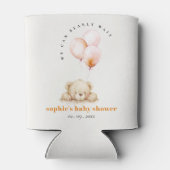 Minimal Chic Blush Bearly Wait Balloon Baby shower Blikjeskoeler (Achterkant)
