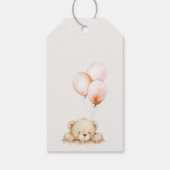 Minimal Chic Blush Bearly Wait Balloon Baby shower Cadeaulabel (Achterkant)