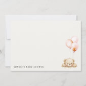 Minimal Chic Blush Bearly Wait Balloon Baby shower Notitiekaartje (Voorkant)