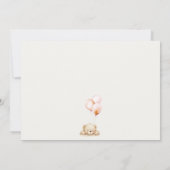 Minimal Chic Blush Bearly Wait Balloon Baby shower Notitiekaartje (Achterkant)