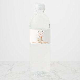 Minimal Chic Blush Bearly Wait Balloon Baby shower Waterfles Etiket