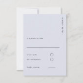 Minimal & Chic Light Blue Modern Simple Wedding RSVP Kaartje (Voorkant)