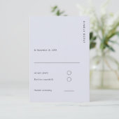 Minimal & Chic Light Blue Modern Simple Wedding RSVP Kaartje (Staand voorkant)