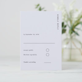 Minimal & Chic Light Blue Modern Simple Wedding RSVP Kaartje