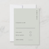 Minimal & Chic Light Sage Modern Simple Wedding RSVP Kaartje (Voorkant)