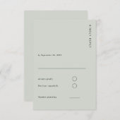 Minimal & Chic Light Sage Modern Simple Wedding RSVP Kaartje (Voorkant / Achterkant)