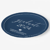 Minimal Chic Navy Blue Afstuderen 2024 Afstuderen Papieren Bordje (Gekanteld)