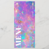 Minimal Chic Opal Stone Gold Party Menu Sjabloon (Achterkant)