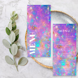 Minimal Chic Opal Stone Gold Party Menu Sjabloon