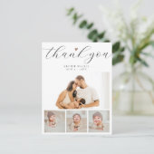Minimal Chic Photo Collage Baby shower Bedankt Briefkaart (Staand voorkant)