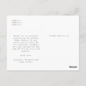 Minimal Chic Photo Collage Baby shower Bedankt Briefkaart (Achterkant)