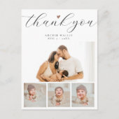 Minimal Chic Photo Collage Baby shower Bedankt Briefkaart (Voorkant)