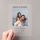 Minimal Chic Photo Wedding Save the Date Card Acryl Uitnodigingen (Insitu (Draagbaar))