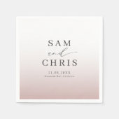 Minimal Chic Rose Gold monogram Wedding Servet (Voorkant)