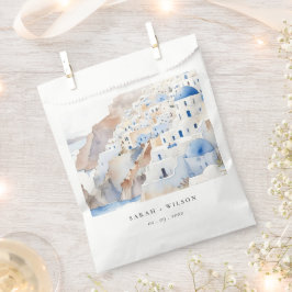 Minimal Chic Santorini Griekenland Waterverf bruil Bedankzakje