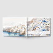 Minimal Chic Santorini Griekenland Waterverf bruil Gastenboek (Volledig)