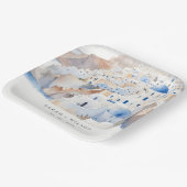 Minimal Chic Santorini Griekenland Waterverf bruil Papieren Bordje (Gebogen)