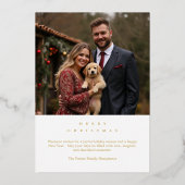 Minimal Chic Winter Christmas Tree Wedding Save Folie Feestdagenkaart (Achterkant)