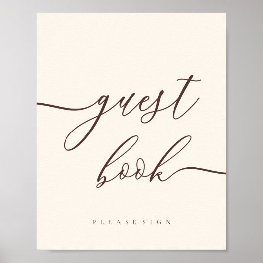 Minimal Chocolate Brown Celebration Guest Poster (Voorkant)