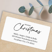 Minimal Christmas Address Label | Simple White