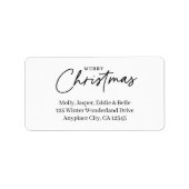 Minimal Christmas Address Label | Simple White (Voorkant)