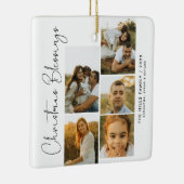 Minimal Christmas Blessings Script Family 5 Photos Keramisch Ornament (Rechts)
